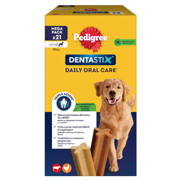 Pedigree Dentastix Large snack per l'igiene orale 21 Stick - 1° ORDINE? scegli tra BZR5 - BZR20 + 200 pt fedeltà