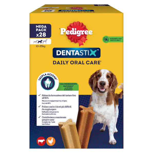 Pedigree Dentastix Medium snack per l'igiene orale 28 Stick - 1° ORDINE? scegli tra BZR5 - BZR20 + 200 pt fedeltà