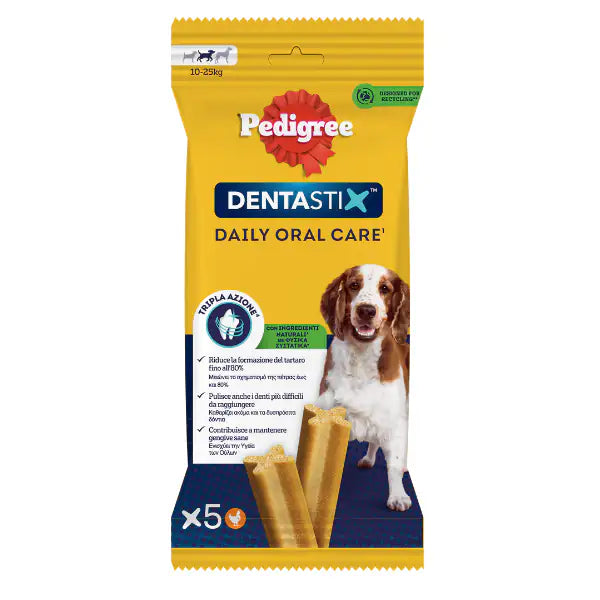 Pedigree Dentastix Medium snack per l'igiene orale 5 Stick - 1° ORDINE? scegli tra BZR5 - BZR20 + 200 pt fedeltà