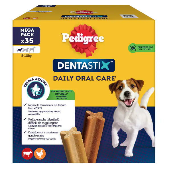 Pedigree Dentastix Mini snack per l'igiene orale 35 Stick - 1° ORDINE? scegli tra BZR5 - BZR20 + 200 pt fedeltà