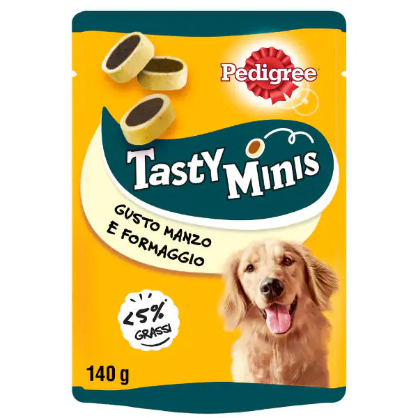 Pedigree Tasty Mini Bites snack per cani Formaggio e bacon - 1° ORDINE? scegli tra BZR5 - BZR20 + 200 pt fedeltà