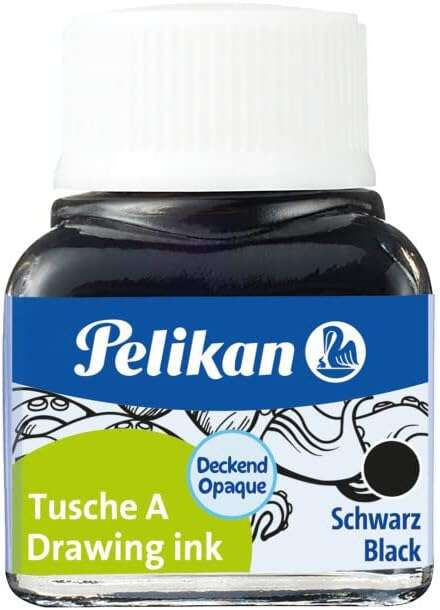 Pelikan 523 N17 China Ink 10ml - Inchiostro di alta qualità - Resistente all'acqua - Ideale per disegno e calligrafia - Nero Pelikan 523 N17 China Ink 10ml - Inchiostro di alta qualità - Resistente all'acqua - Ideale per disegno e calligrafia - Nero