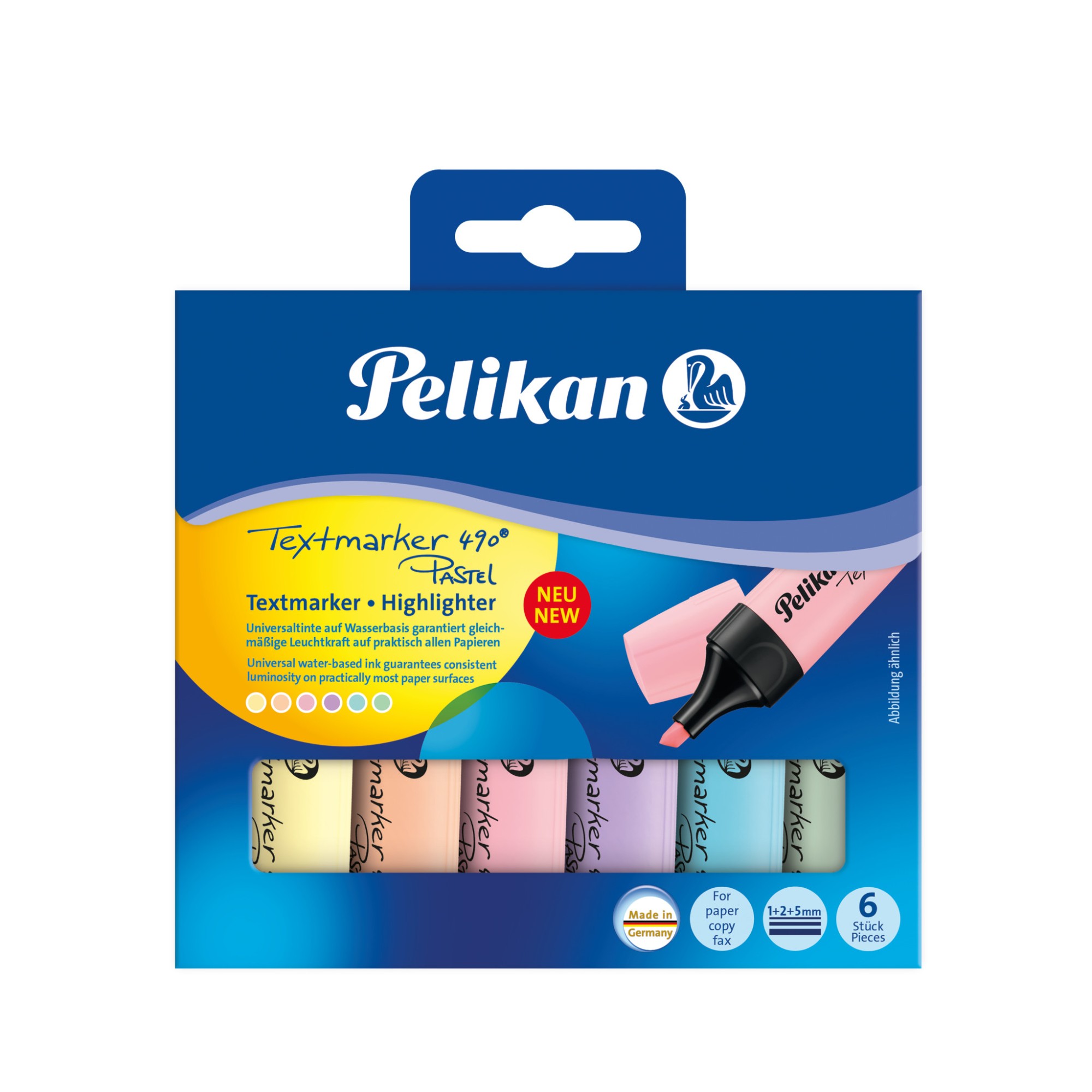 Pelikan 817325 evidenziatore 6 pz Punta smussata Blu Verde Arancione Rosa Giallo Pelikan 817325 evidenziatore 6 pz Punta smussata Blu Verde Arancione Rosa Giallo