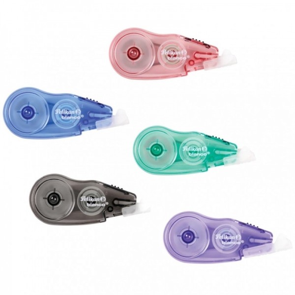 Pelikan Fancy Roller Mini Corrector 5mmx6m - Tappo per proteggere la punta - Vite di regolazione - Impugnatura ergonomica in gomma - Colori assortiti - 301961 Pelikan Fancy Roller Mini Corrector 5mmx6m - Tappo per proteggere la punta - Vite di regolazione - Impugnatura ergonomica in gomma - Colori assortiti - 301961