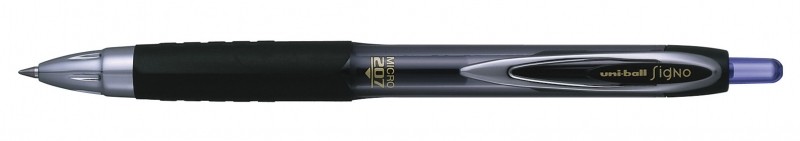 Penna a sfera a inchiostro liquido Uni-ball Signo UMN-207 - Penna a sfera da 05 mm - Impugnatura in gomma anti-fatica - Inchiostro pigmentato resistente alla luce e all'acqua - Blu