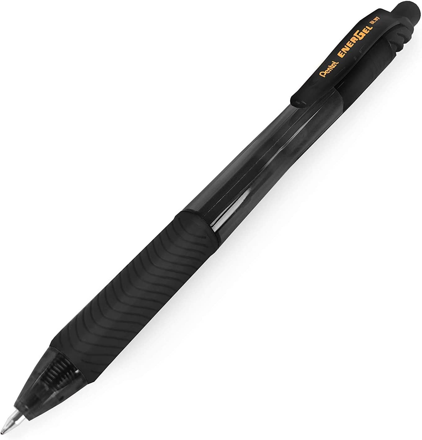 Penna a sfera a scatto Pentel Energel X - Punta da 07 mm - Linea da 035 mm - Inchiostro gel - Ricaricabile - Grip Grip - 50% di materiali riciclati - Colore nero