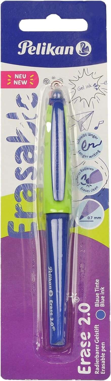 Penna a sfera Pelikan Roller Erase 2.0 - Impugnatura ergonomica anti-fatica - Inchiostro a lunga durata - Corpo dello stesso colore di scrittura - Colore blu Penna a sfera Pelikan Roller Erase 2.0 - Impugnatura ergonomica anti-fatica - Inchiostro a lunga durata - Corpo dello stesso colore di scrittura - Colore blu