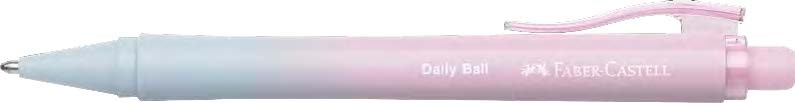 Penna a sfera retrattile Faber-Castell Daily Ball Flow Edition Blushing Sky XB - Design accattivante - Inchiostro blu indelebile - Sfumatura rosa/blu