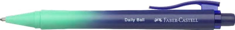 Penna a sfera retrattile Faber-Castell Daily Ball Flow Edition Buzzing Blue XB - Design accattivante - Inchiostro blu indelebile - Sfumatura blu/turchese