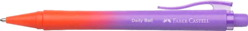 Penna a sfera retrattile Faber-Castell Daily Ball Flow Edition Punchy Melon XB - Design accattivante - Inchiostro blu indelebile - Sfumatura lilla/rosso
