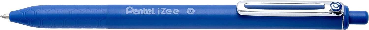 Penna a sfera retrattile Pentel iZee - Punta da 07 mm - Tratto da 035 mm - Clip in metallo - Blu