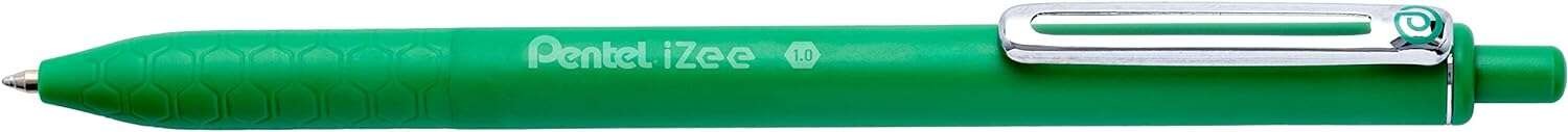 Penna a sfera retrattile Pentel iZee - Punta da 07 mm - Tratto da 035 mm - Clip in metallo - Verde