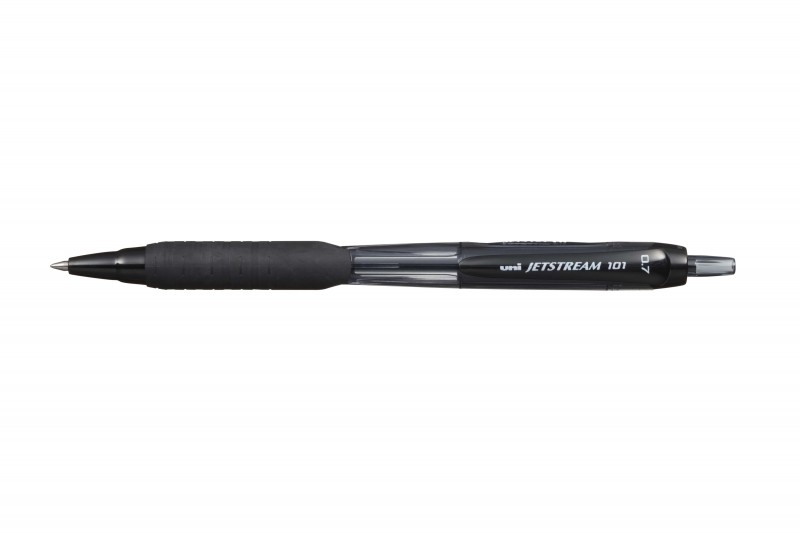 Penna a sfera Uni-ball JetStream 101 - Penna a sfera da 07 mm - Tratto da circa 035 mm - Inchiostro ad asciugatura istantanea - Impugnatura in gomma - Nero Penna a sfera Uni-ball JetStream 101 - Penna a sfera da 07 mm - Tratto da circa 035 mm - Inchiostro ad asciugatura istantanea - Impugnatura in gomma - Nero