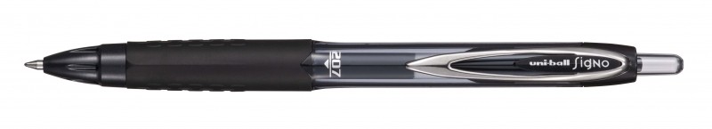 Penna a sfera Uni-ball UMN-207E - Penna a sfera da 07 mm - Impugnatura in gomma anti-fatica - Inchiostro pigmentato resistente alla luce e all'acqua - Colore nero