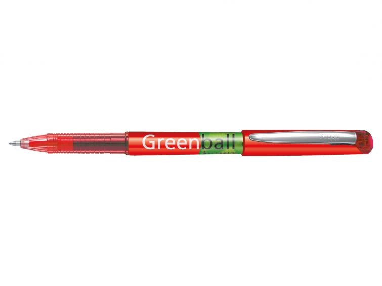Penna Pilot Greenball a Inchiostro Liquido - Ricaricabile - Realizzata con Plastica Riciclata - Punta Media 0.7mm - Linea 0.35mm - Colore Rosso Penna Pilot Greenball a Inchiostro Liquido - Ricaricabile - Realizzata con Plastica Riciclata - Punta Media 0.7mm - Linea 0.35mm - Colore Rosso