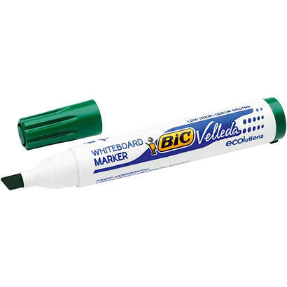 Pennarelli per lavagna bianca Bic Velleda 1751 ECOlutions - Punta a scalpello - Tratto da 3 mm a 55 mm - Inchiostro a base di alcol - Ecologici - Cancellabilità ottimale - Verde Pennarelli per lavagna bianca Bic Velleda 1751 ECOlutions - Punta a scalpello - Tratto da 3 mm a 55 mm - Inchiostro a base di alcol - Ecologici - Cancellabilità ottimale - Verde