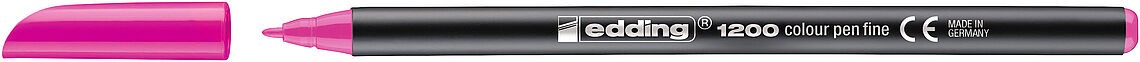 Pennarello Edding 1200 - Punta Tonda - Linea 1mm - Inchiostro a Base Acqua - Colore Rosa Fluo