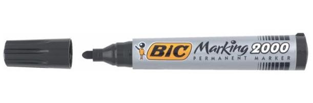 Pennarello indelebile Bic Marking 2000 Ecolutions - Inchiostro a base alcolica - Ecologico - Asciugatura rapida - Nero