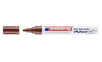Pennarello indelebile Edding 750 - Punta tonda - Tratto da 2 a 4 mm - Inchiostro opaco - Asciugatura rapida - Marrone