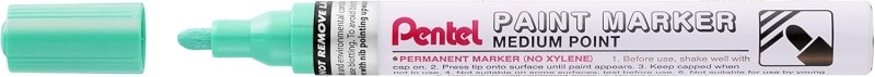 Pennarello Pentel - Punta media 45 mm - Permanente su tutte le superfici - Resistente alla luce e all'acqua - Corpo in alluminio - Colore verde perla Pennarello Pentel - Punta media 45 mm - Permanente su tutte le superfici - Resistente alla luce e all'acqua - Corpo in alluminio - Colore verde perla