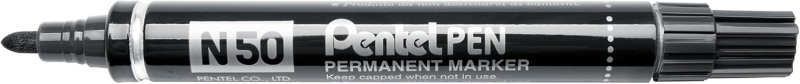 Pennarello permanente Pentel Pen N50 - Punta da 43 mm - Resistente all'acqua e alla luce - Nero