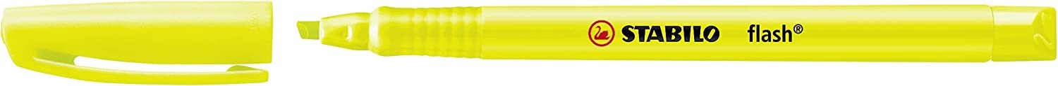 Pennarello Satabilo Flash Fluorescente - Formato Tascabile - Linea 1 e 35 mm - Inchiostro a Base Acqua - Colore Giallo