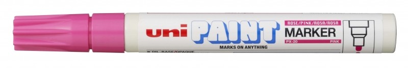 Pennarello Uni-ball PX-20 - Punta a proiettile acrilica 22-28 mm - Permanente su tutte le superfici - Resistente alla luce e all'acqua - Corpo in alluminio - Rosa Pennarello Uni-ball PX-20 - Punta a proiettile acrilica 22-28 mm - Permanente su tutte le superfici - Resistente alla luce e all'acqua - Corpo in alluminio - Rosa