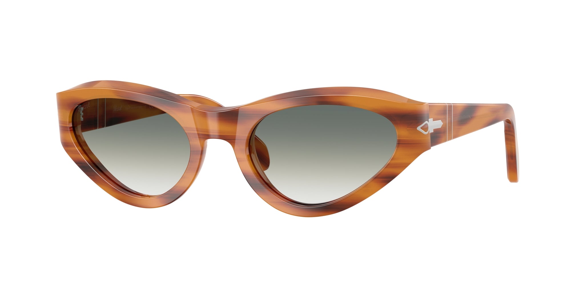 Persol Donna Persol PO0052S 960/3A Occhiali da sole Acetato Tartaruga Verde Farfalla Normale Sfumato