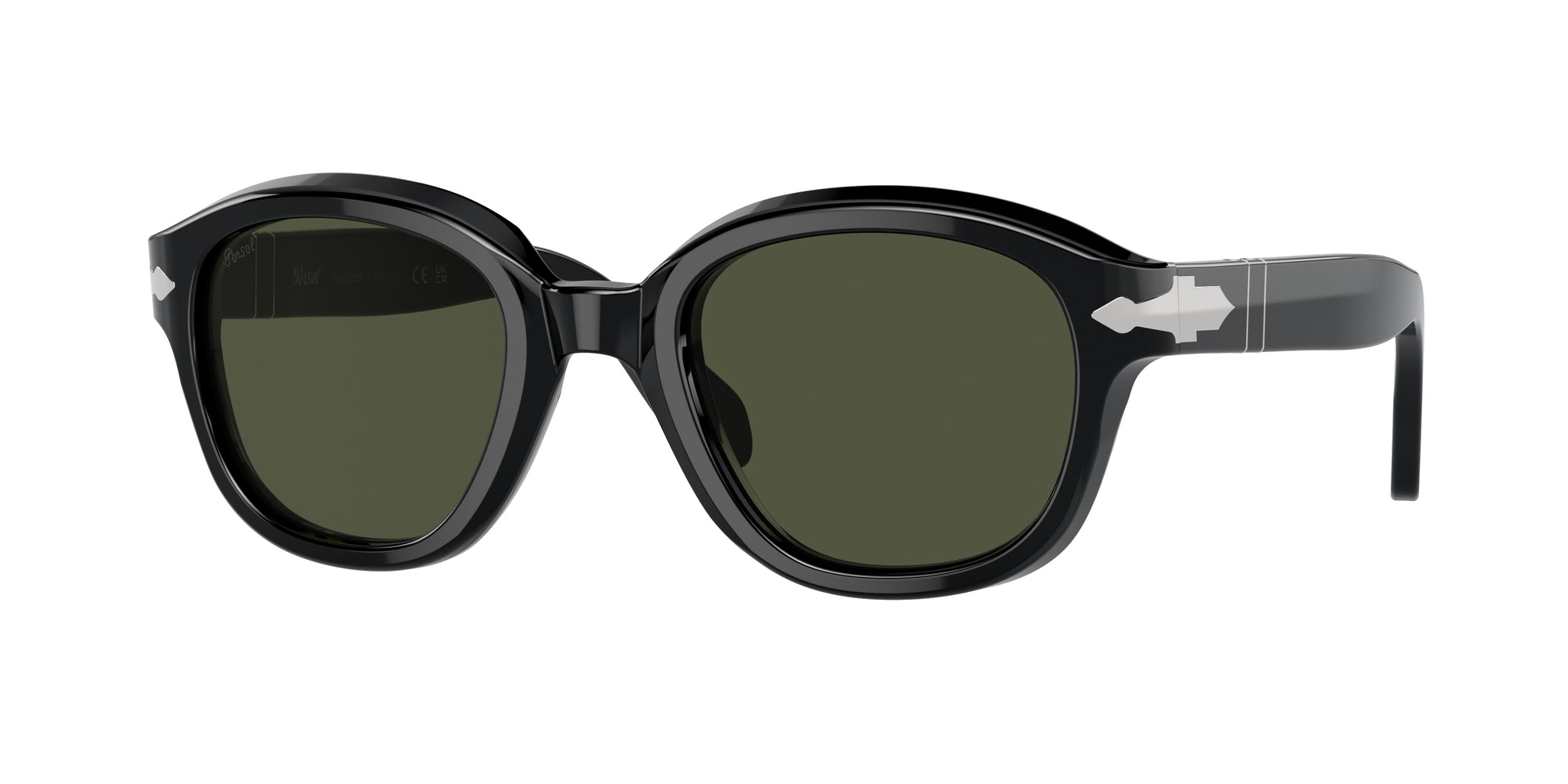 Persol Donna Persol PO0060S 95/31 Occhiali da sole Acetato Nero Verde Pantos Normale