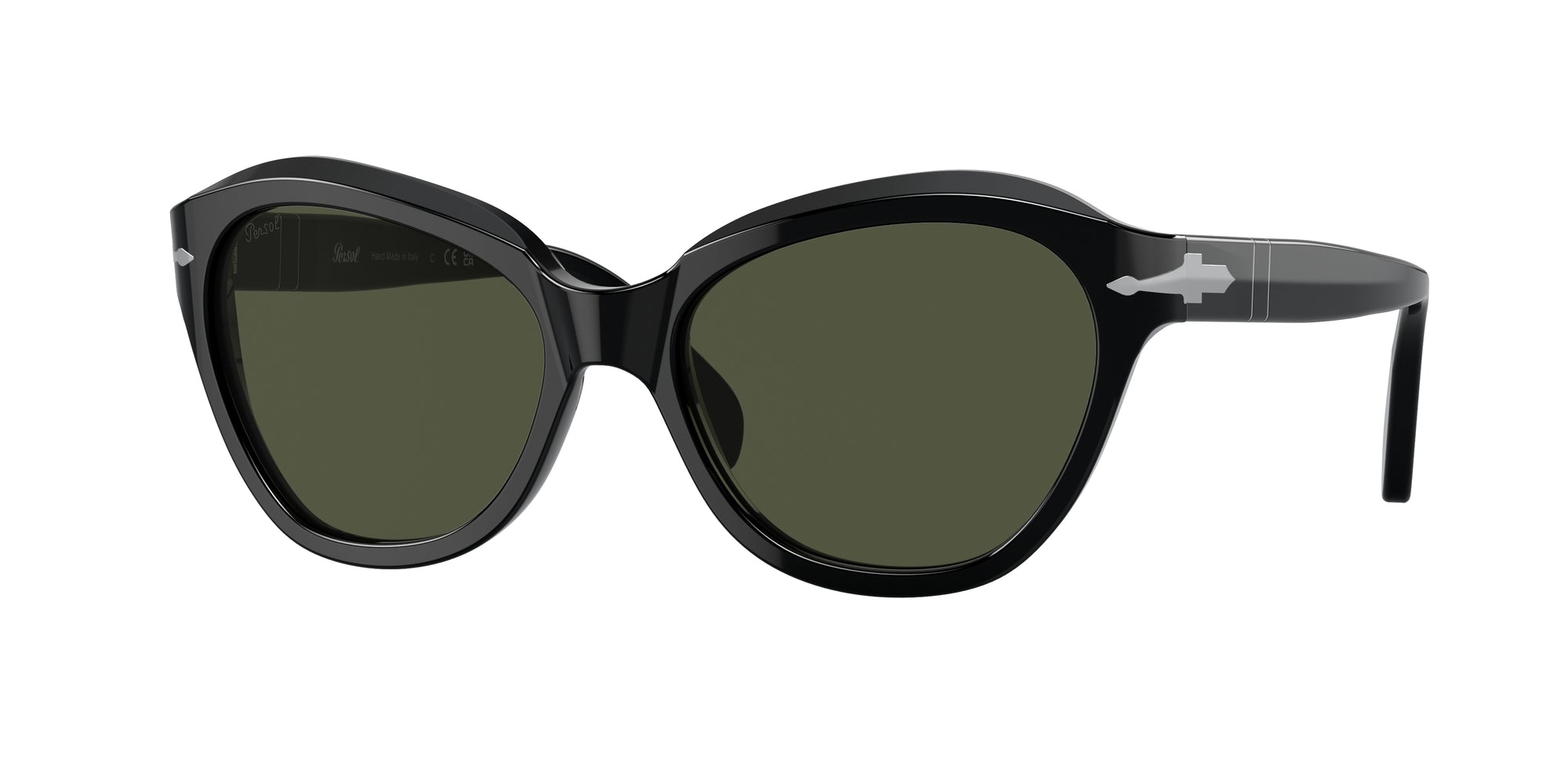 Persol Donna Persol PO0582S 95/31 Occhiali da sole Acetato Nero Verde Cat Eye Normale
