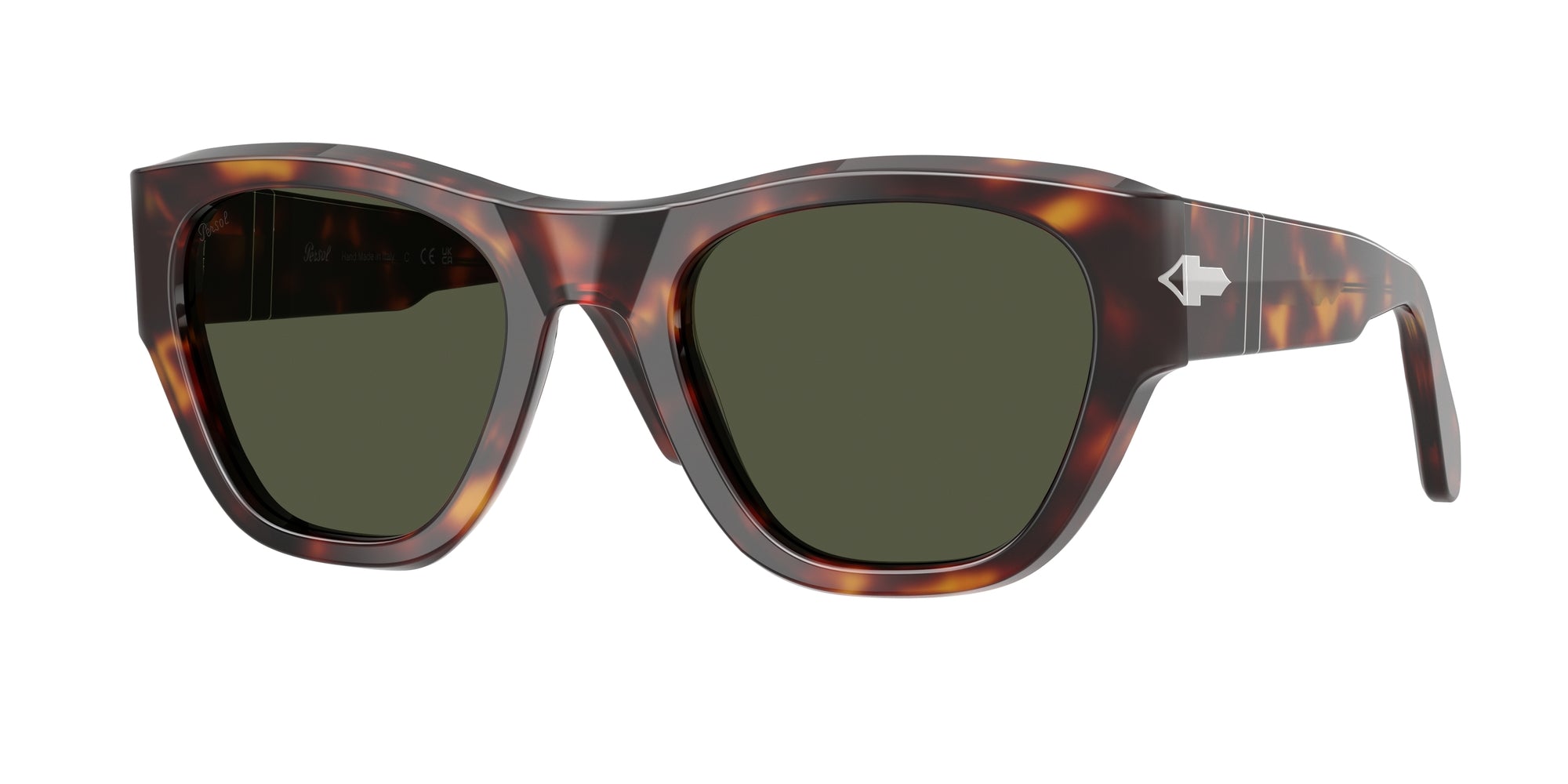 Persol Unisex Persol PO0054S 24/31 Occhiali da sole Acetato Tartaruga Verde Pillow Normale Persol Unisex Persol PO0054S 24/31 Occhiali da sole Acetato Tartaruga Verde Pillow Normale