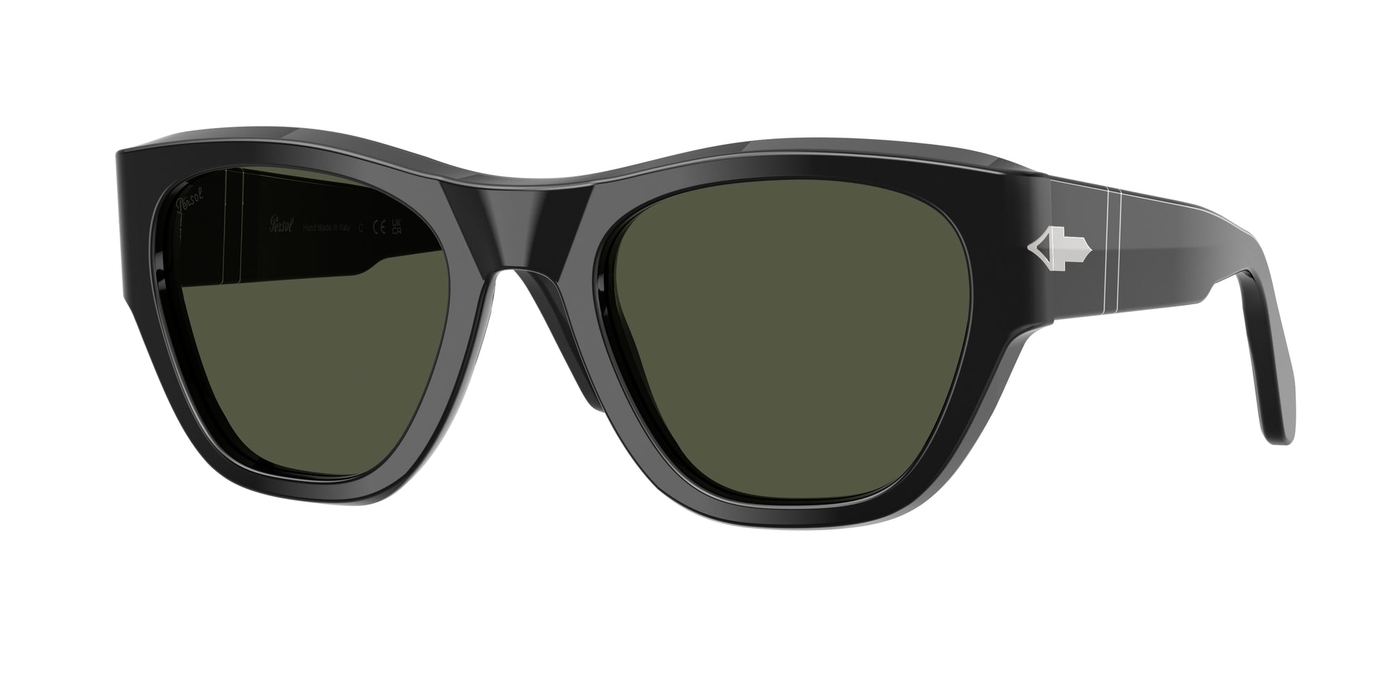 Persol Unisex Persol PO0054S 95/31 Occhiali da sole Acetato Nero Verde Pillow Normale