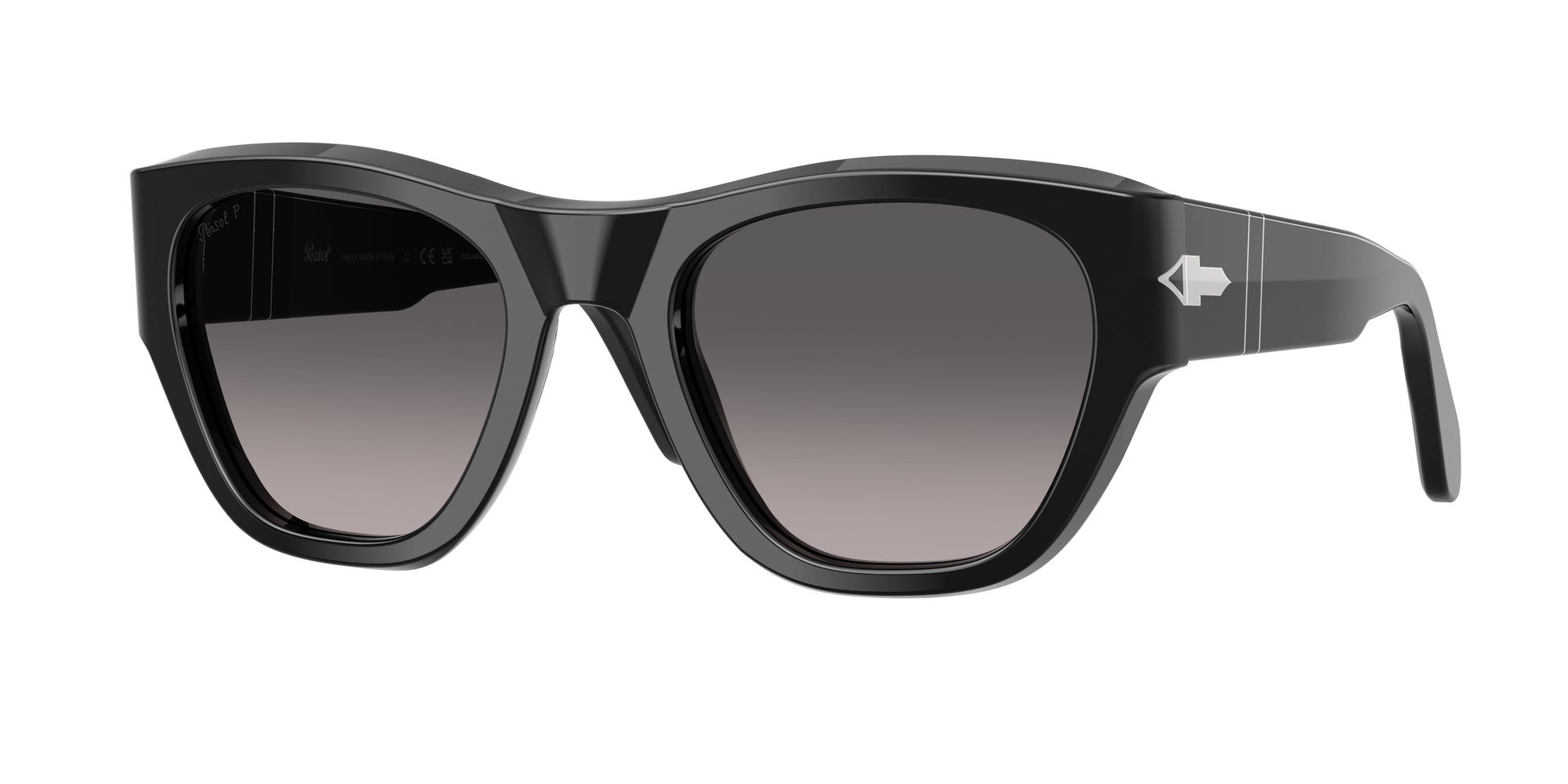 Persol Unisex Persol PO0054S 95/M3 Occhiali da sole Acetato Nero Grigio Pillow Polarizzata Sfumato Persol Unisex Persol PO0054S 95/M3 Occhiali da sole Acetato Nero Grigio Pillow Polarizzata Sfumato