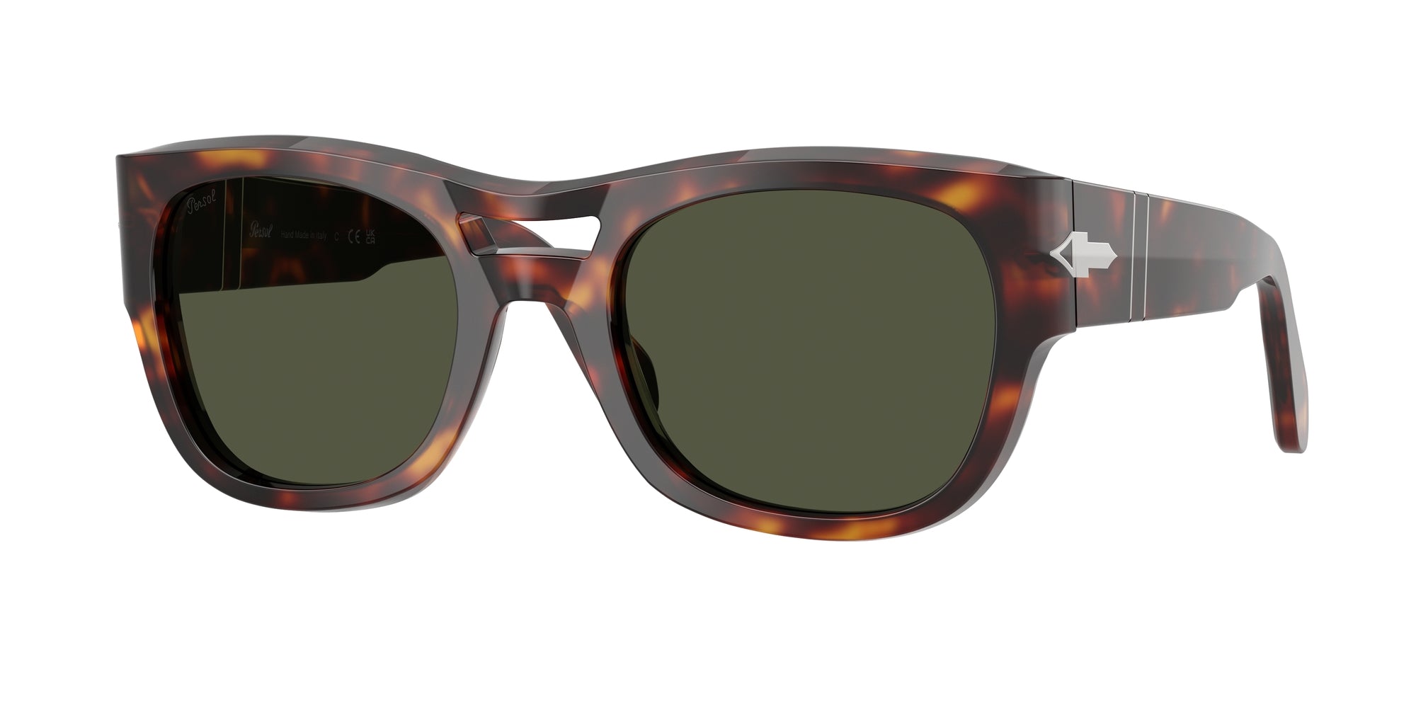 Persol Unisex Persol PO0064S 24/31 Occhiali da sole Acetato Tartaruga Verde Pillow Normale