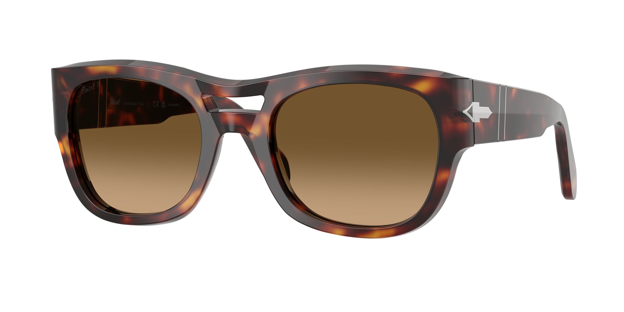 Persol Unisex Persol PO0064S 24/M2 Occhiali da sole Acetato Tartaruga Pillow Polarizzata Sfumato