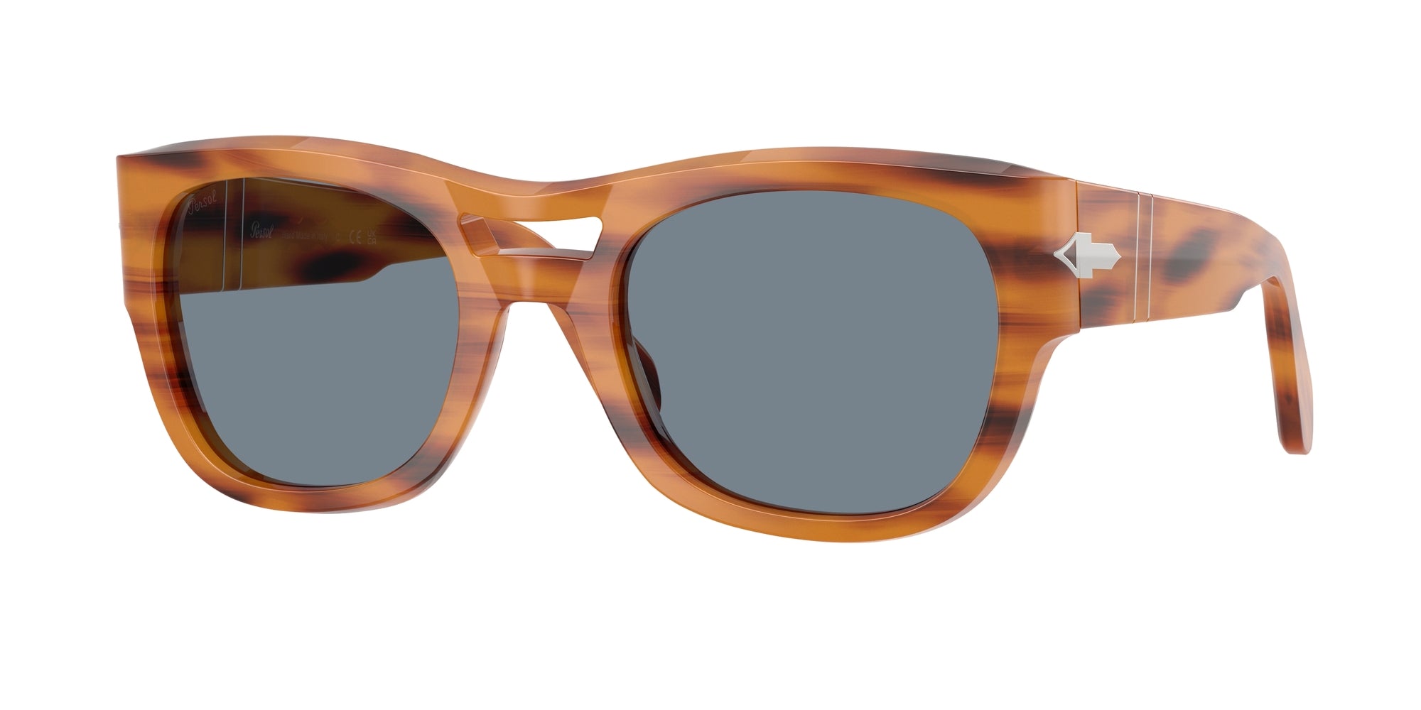 Persol Unisex Persol PO0064S 960/56 Occhiali da sole Acetato Tartaruga Blu Pillow Normale