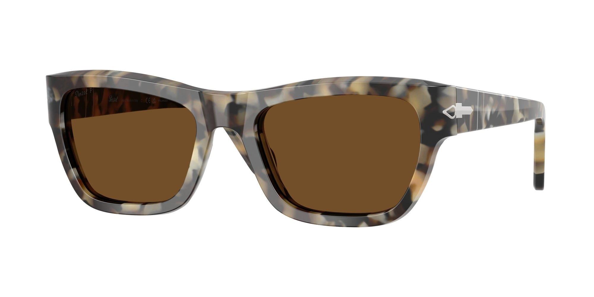 Persol Unisex Persol PO0091S 107157 Occhiali da sole Acetato Tartaruga Marrone Farfalla Polarizzata
