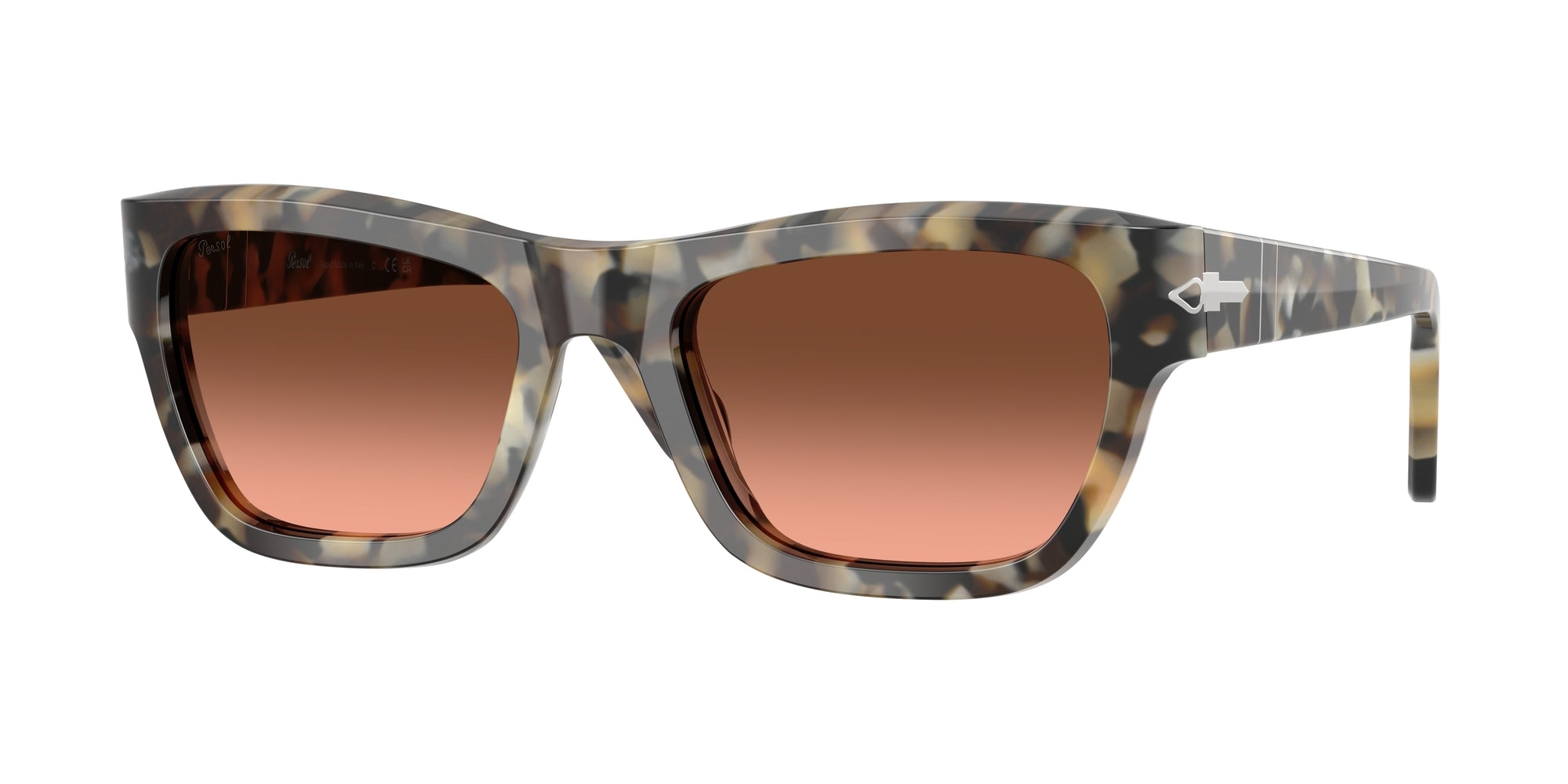 Persol Unisex Persol PO0091S 1071A5 Occhiali da sole Acetato Tartaruga Rosa Farfalla Normale Sfumato