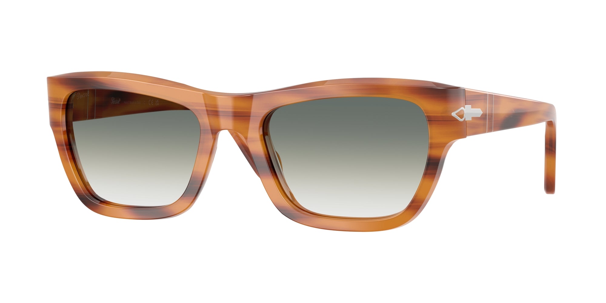 Persol Unisex Persol PO0091S 960/3A Occhiali da sole Acetato Tartaruga Verde Farfalla Normale Sfumato