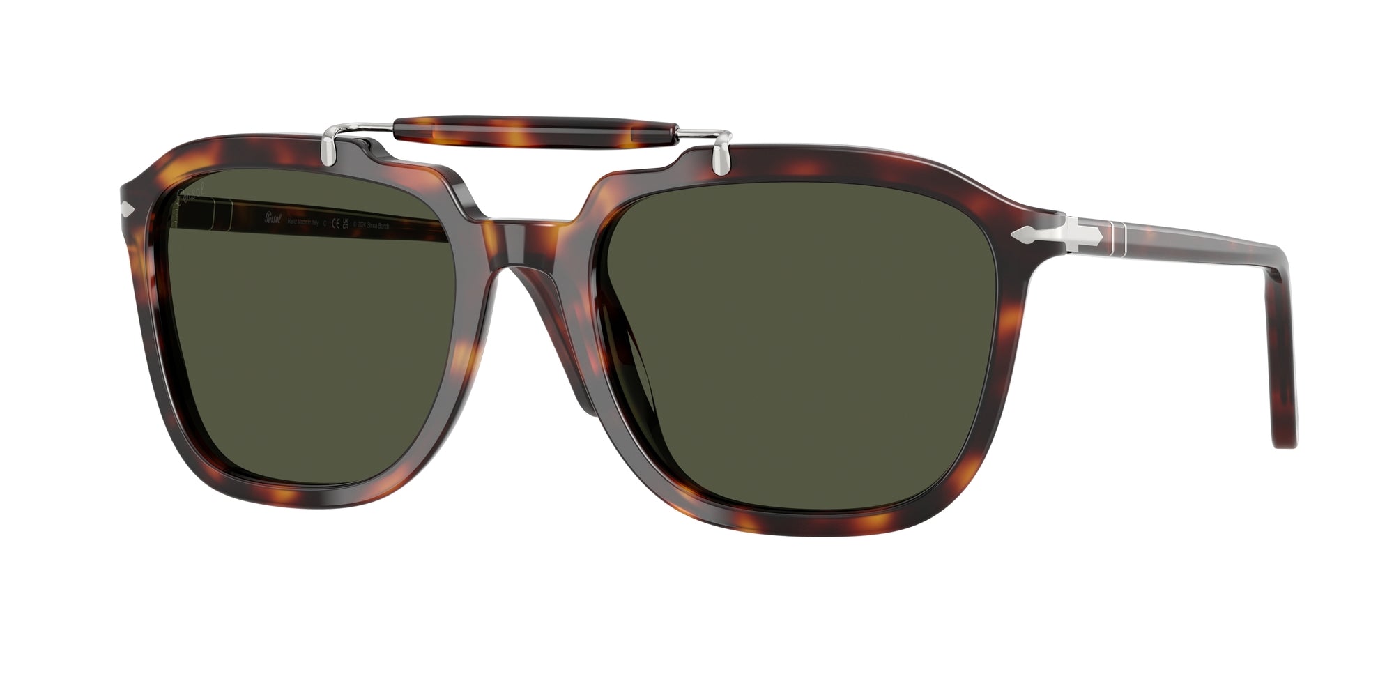 Persol Unisex Persol PO0203S 24/31 Occhiali da sole Acetato Tartaruga Verde Squadrata Normale Persol Unisex Persol PO0203S 24/31 Occhiali da sole Acetato Tartaruga Verde Squadrata Normale