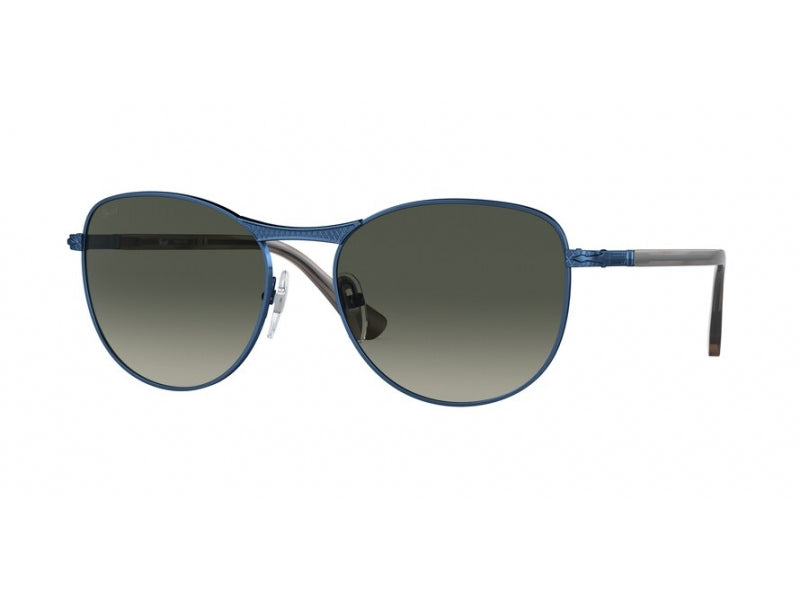 Persol Unisex Persol PO1002S 115271 Occhiali da sole Metallo Blu Grigio Pantos Normale Sfumato