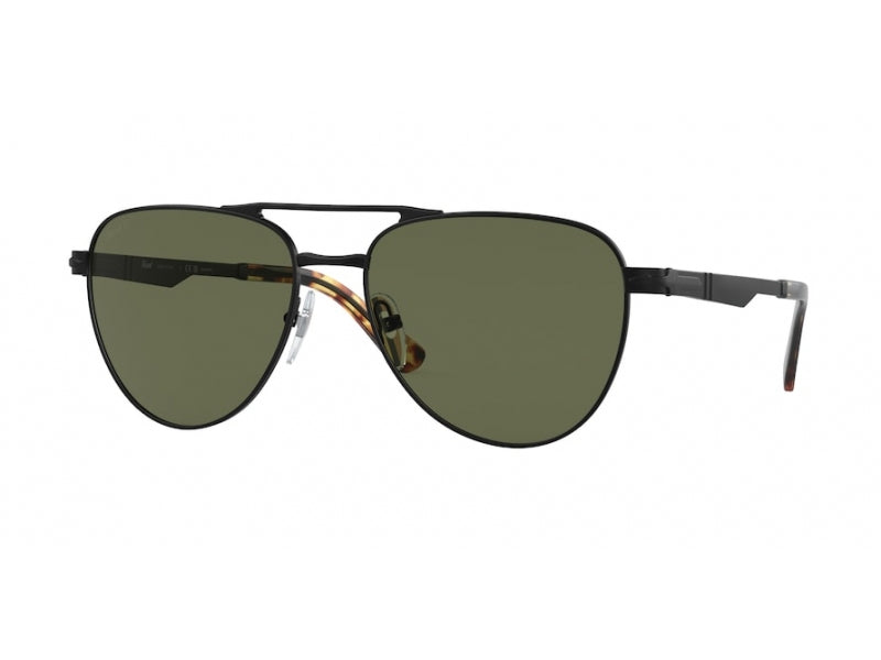 Persol Unisex Persol PO1003S 115158 Occhiali da sole Metallo Nero semi-lucido Verde Pantos Polarizzata