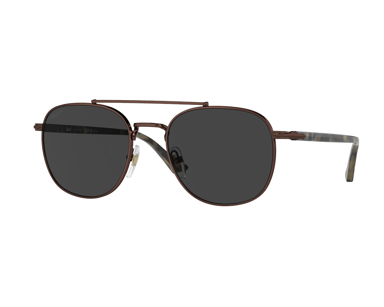 Persol Unisex Persol PO1006S 114848 Occhiali da sole Metallo Marrone Nero Pillow Polarizzata Persol Unisex Persol PO1006S 114848 Occhiali da sole Metallo Marrone Nero Pillow Polarizzata