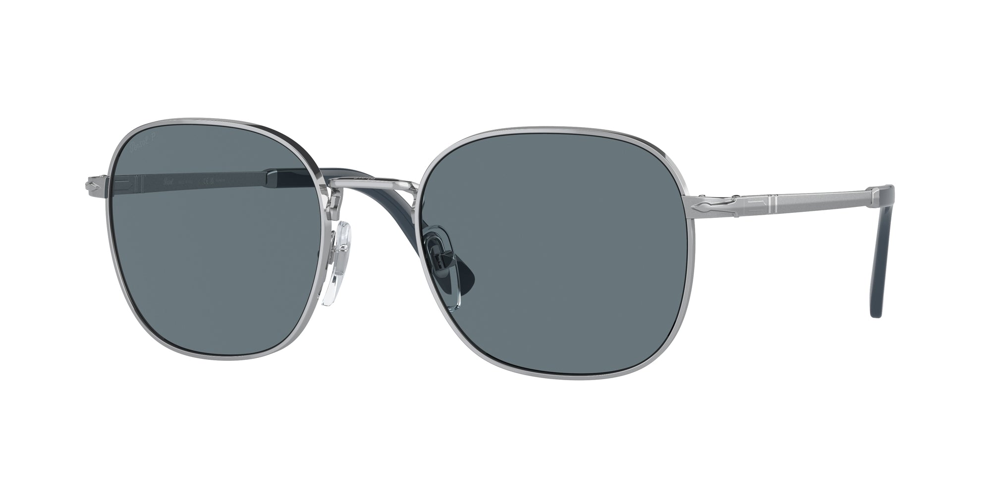 Persol Unisex Persol PO1009S 518/3R Occhiali da sole Metallo Argento Blu Pillow Polarizzata Persol Unisex Persol PO1009S 518/3R Occhiali da sole Metallo Argento Blu Pillow Polarizzata
