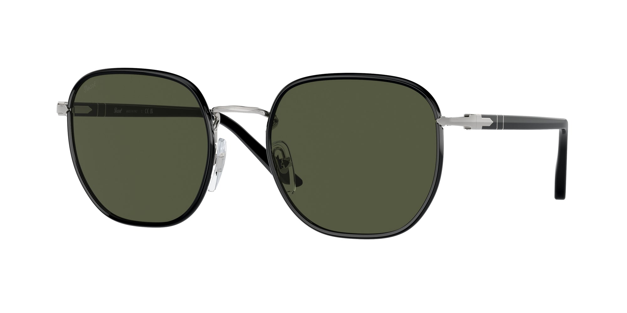 Persol Unisex Persol PO1015SJ 112531 Occhiali da sole Metallo Argento Verde Geometrica Normale Persol Unisex Persol PO1015SJ 112531 Occhiali da sole Metallo Argento Verde Geometrica Normale