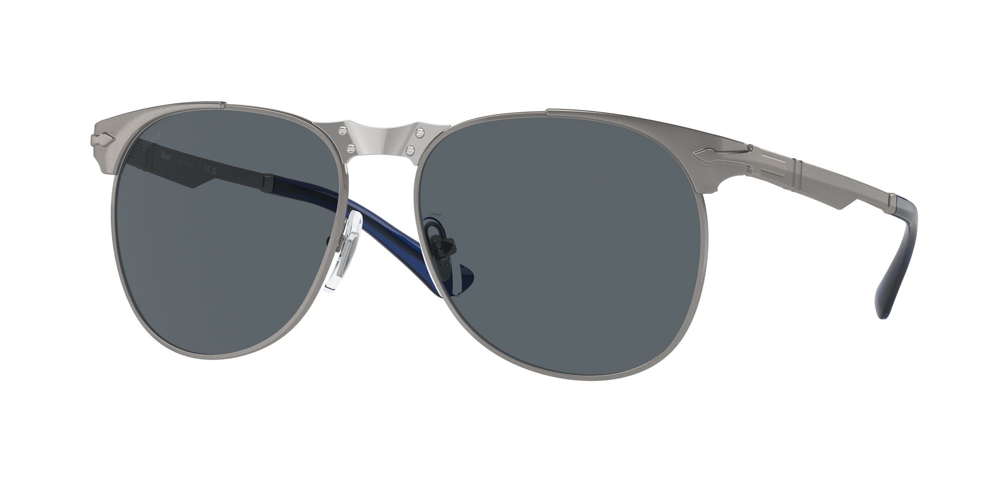 Persol Unisex Persol PO1016S 513/R5 Occhiali da sole Metallo Grigio Blu Pilot Normale