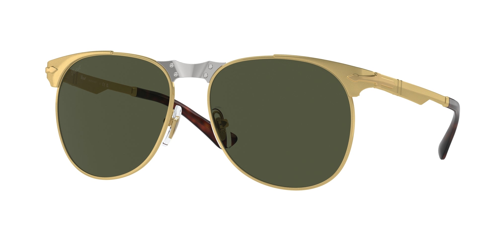 Persol Unisex Persol PO1016S 515/31 Occhiali da sole Metallo Oro Verde Pilot Normale Persol Unisex Persol PO1016S 515/31 Occhiali da sole Metallo Oro Verde Pilot Normale