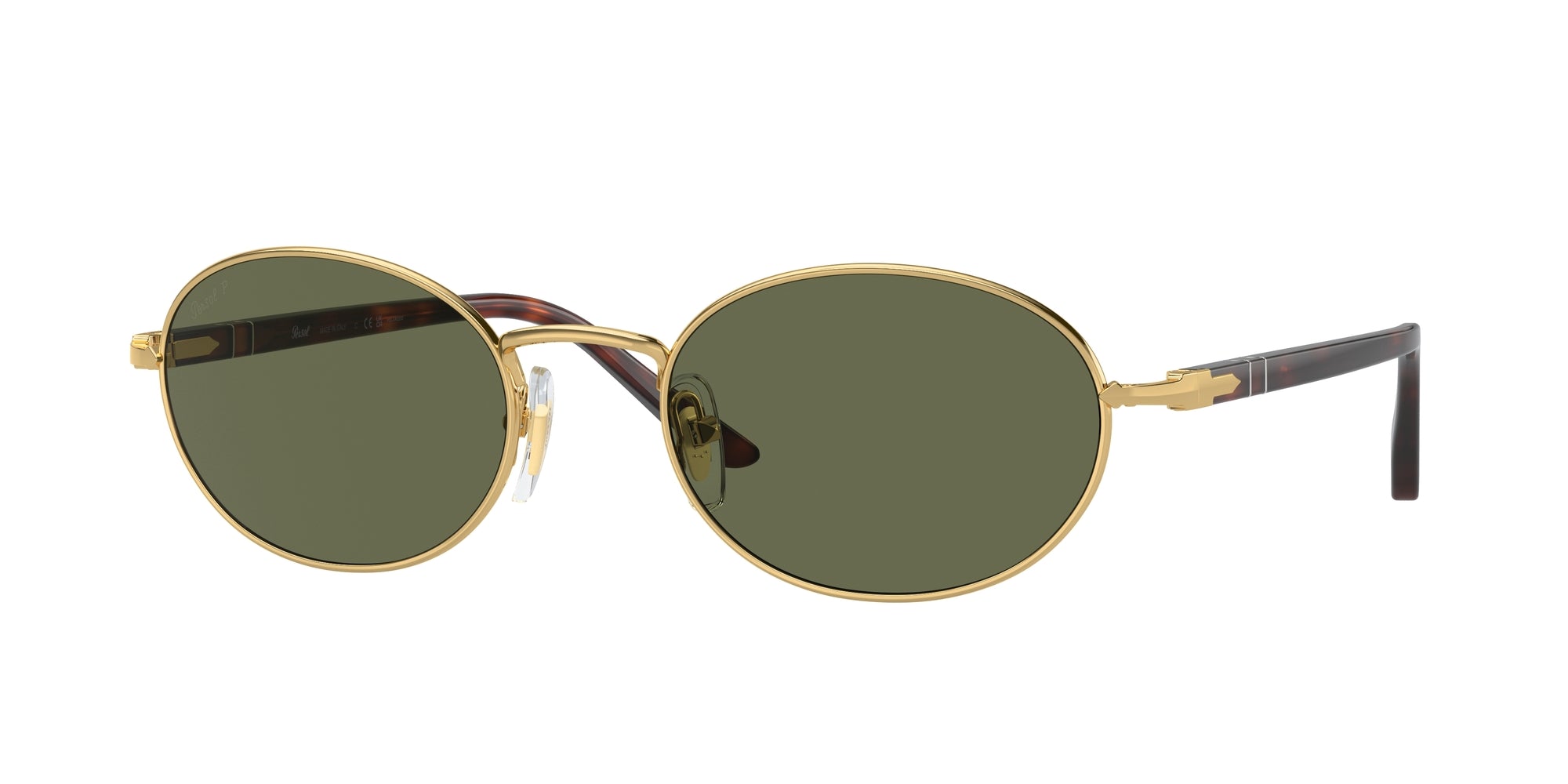 Persol Unisex Persol PO1018S IDA 515/58 Occhiali da sole Metallo Oro Verde Rotonda Polarizzata