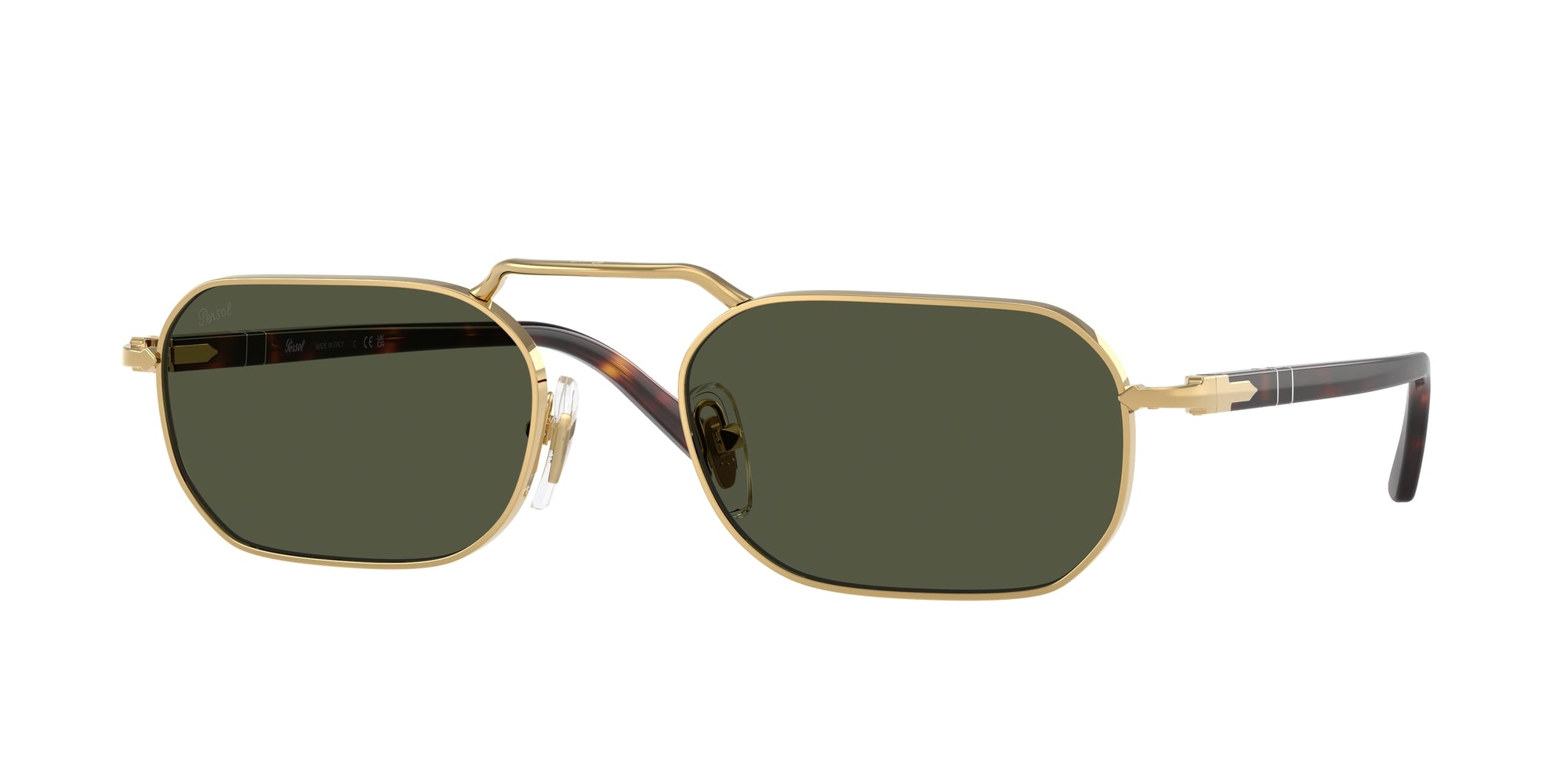 Persol Unisex Persol PO1020S 515/31 Occhiali da sole Metallo Oro Verde Squadrata Normale