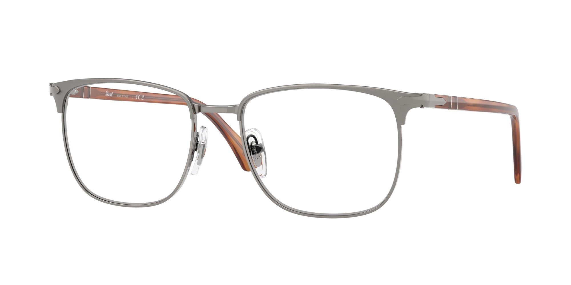 Persol Unisex Persol PO1021V 1131 Montature da vista Metallo Grigio Squadrata Normale
